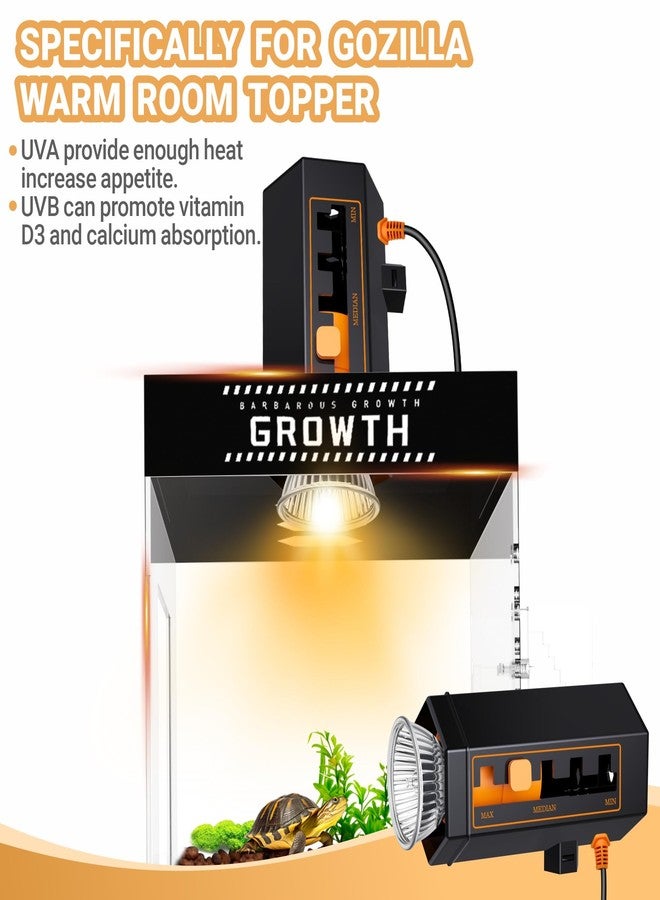 GOZILLA Reptile Hear Lamp,Turtle Lamp with 25W+35W UVA/UVB Turtle Light Bulb,Hexagonal Turtle Basking Spot Light Distance Adjustable, Reptiles Basking Light for Turtles,Lizard,Snake and Chameleon. - Image 3